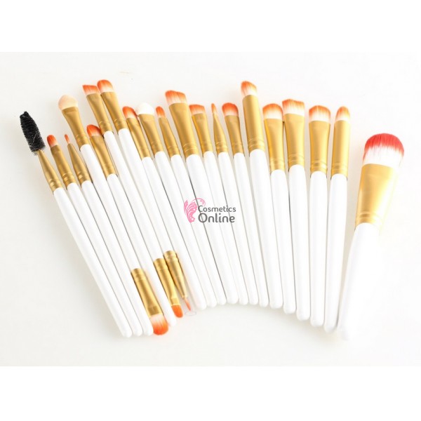 Pensule de Make-up 20 bucati Albe Profesionale